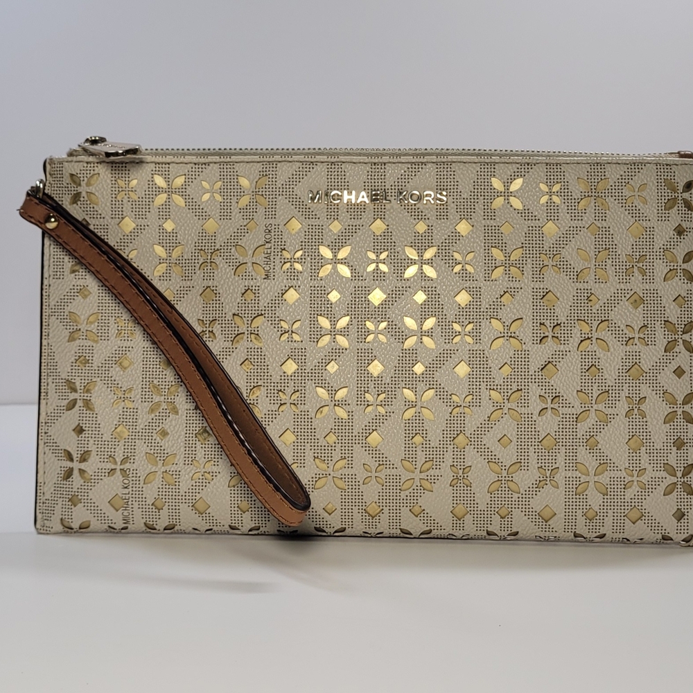 Michael Kors Gold and Tan Women's Clutch